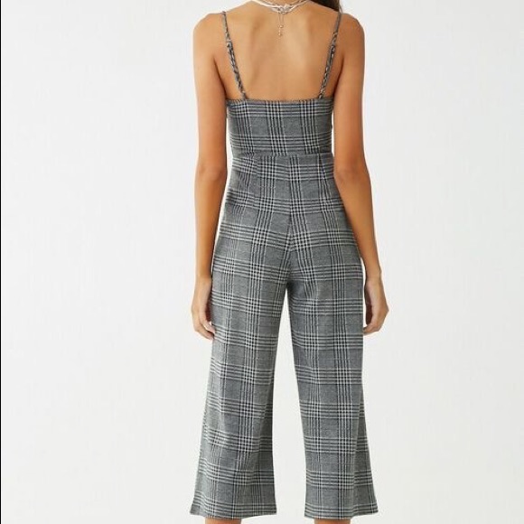 Forever 21 Glen Plaid Jumpsuit Size S - Picture 2 of 11